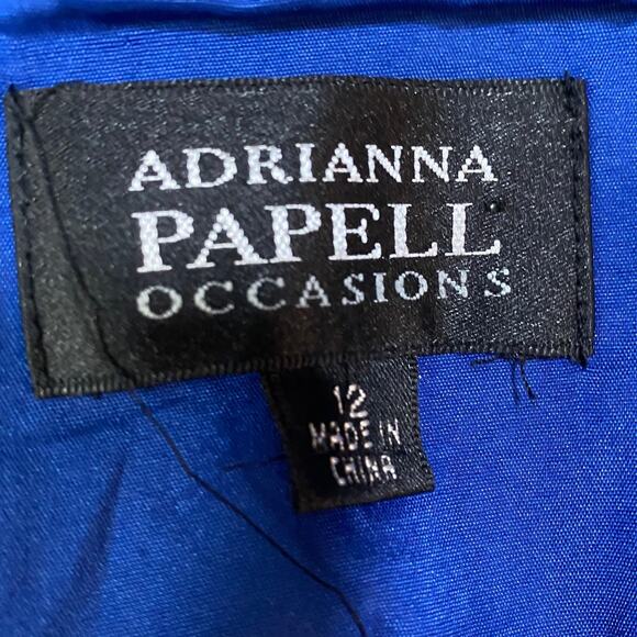 Adrianna Papell Cocktail Dress & Jacket Set Iridescent Cobalt Blue Womens Medium - Picture 14 of 14